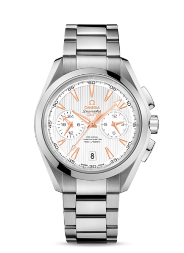 Omega Seamaster Aqua Terra 150M Co-Axial 43 GMT Chronograph Stainless Steel / Silver / Bracelet